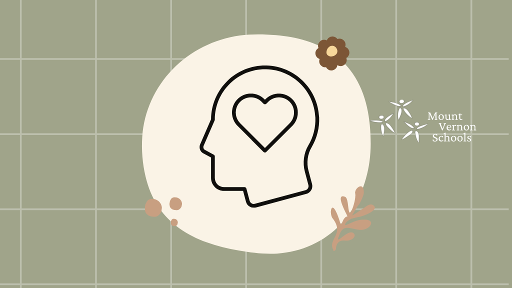 Face silhouette with heart 