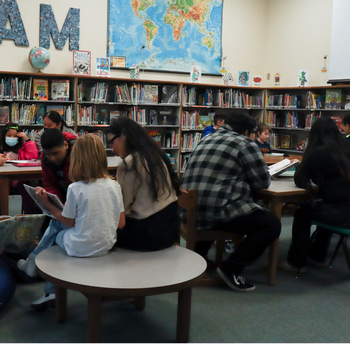 Students reading aloud