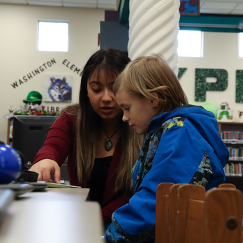 Students reading aloud