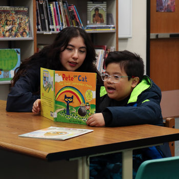 Students reading aloud