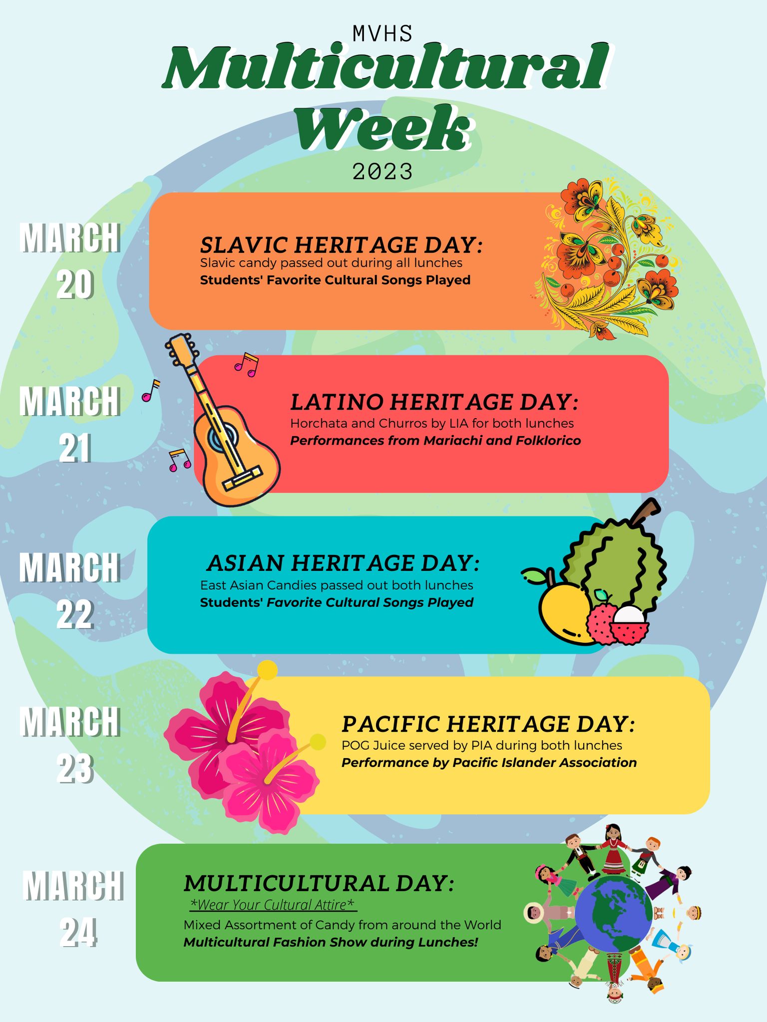 Picture of multicultural weekly lunch events