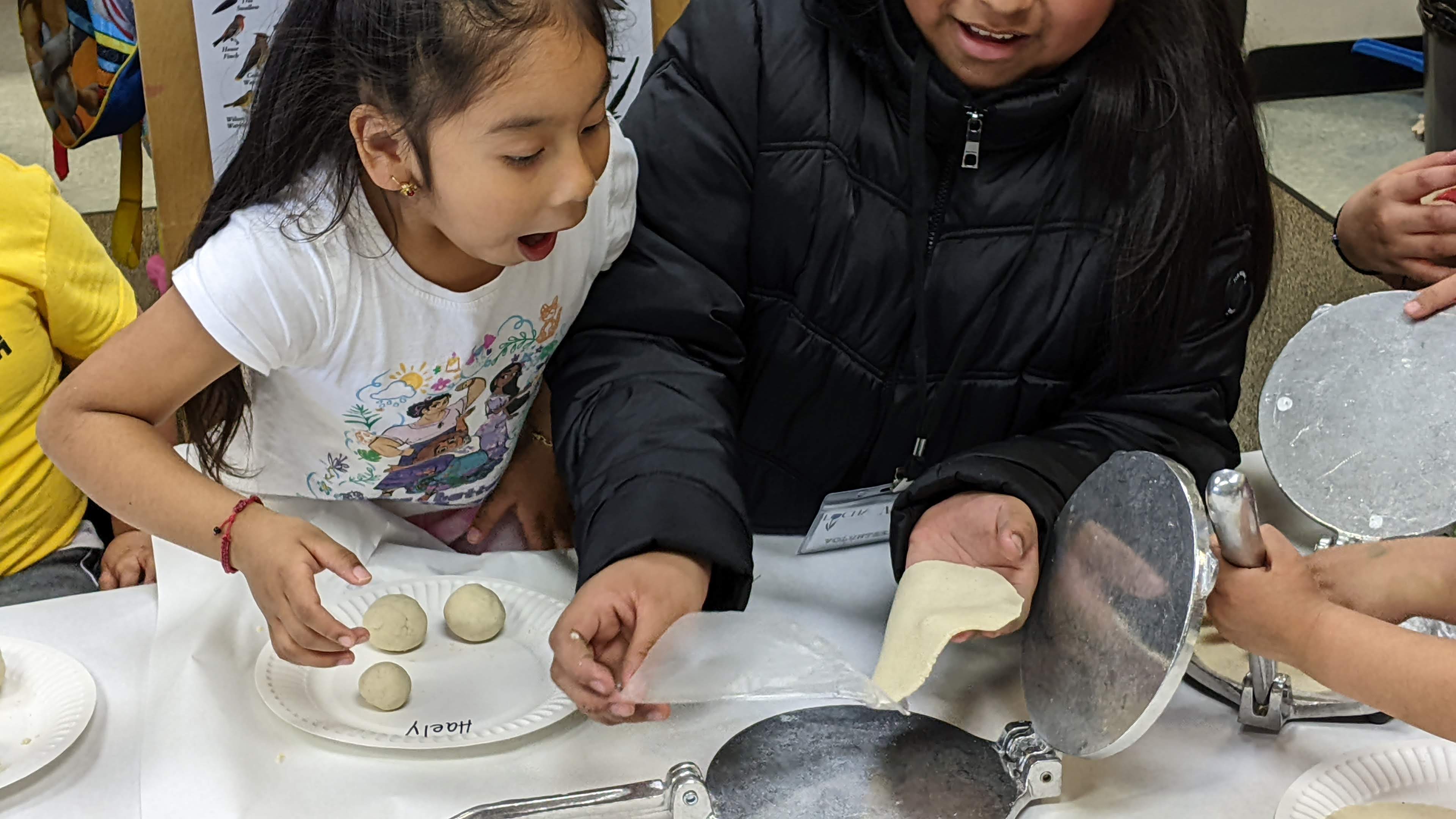 Students making food