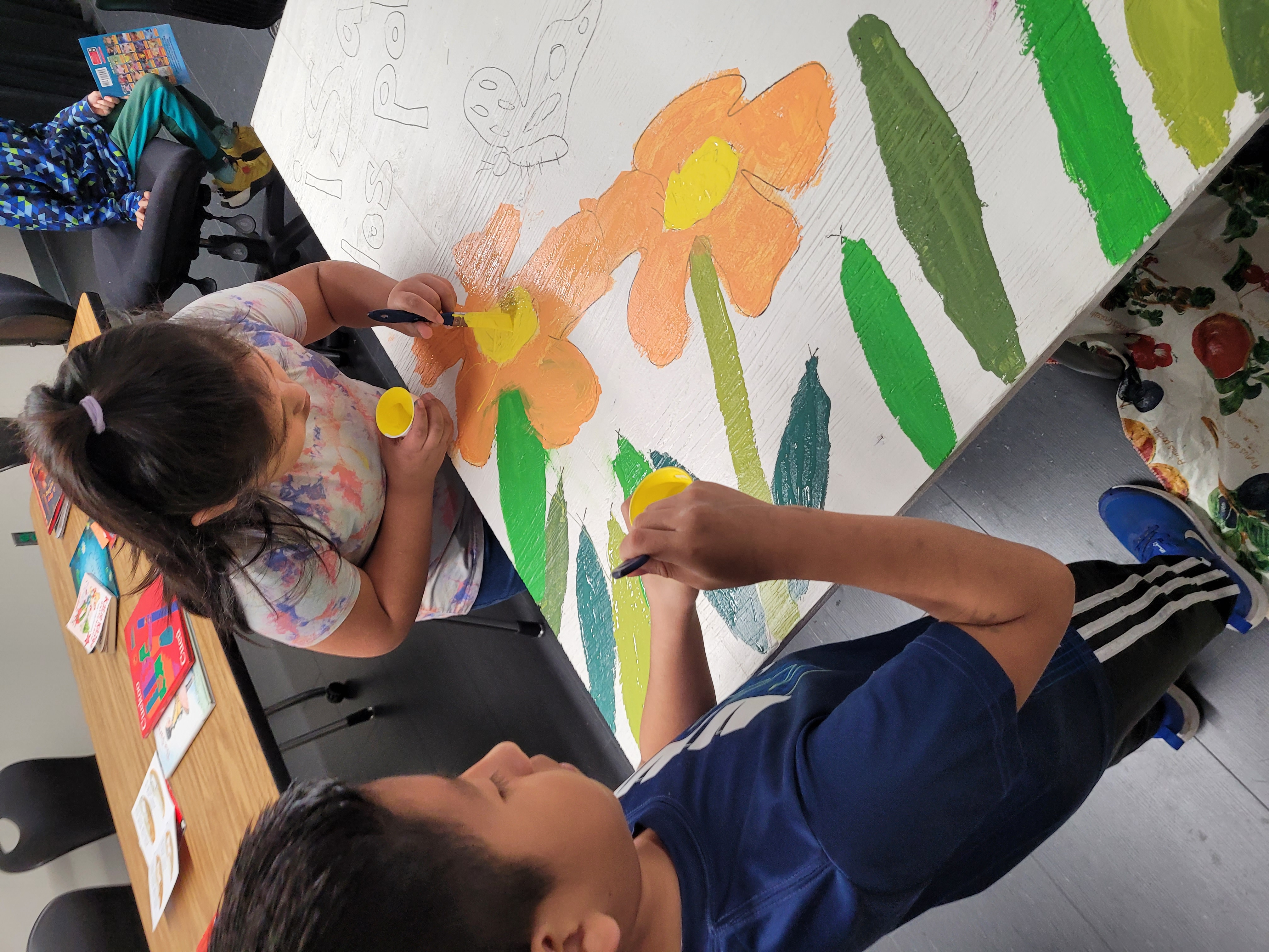 Students painting