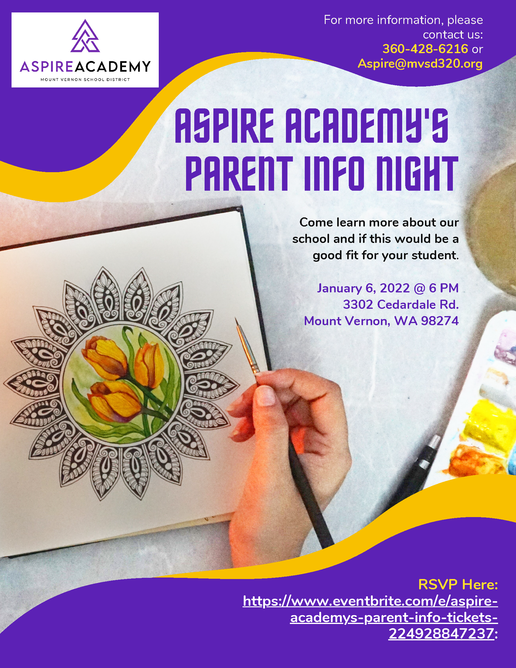 Parent Night Flyer, details accessible below