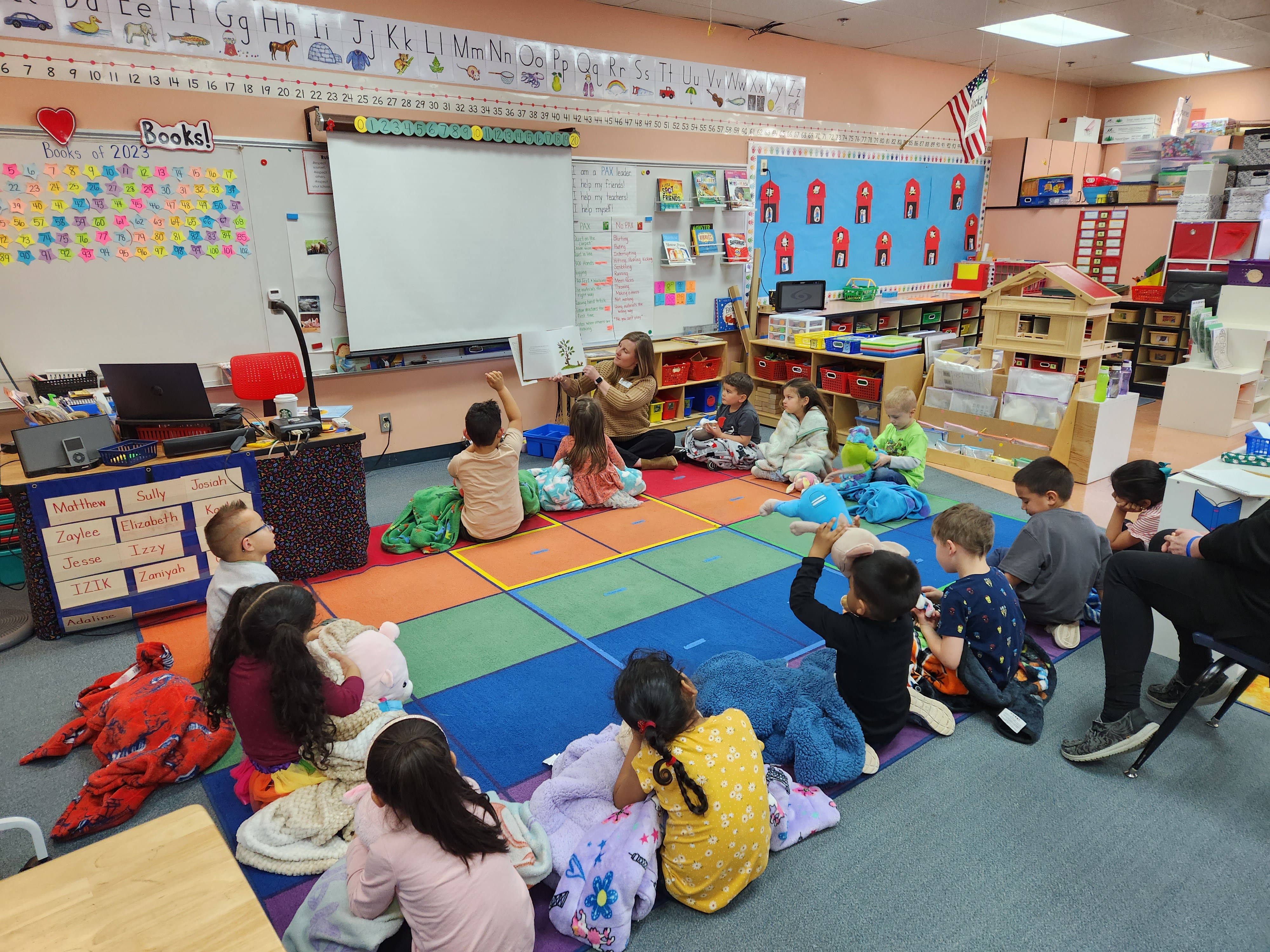 Students reading a book