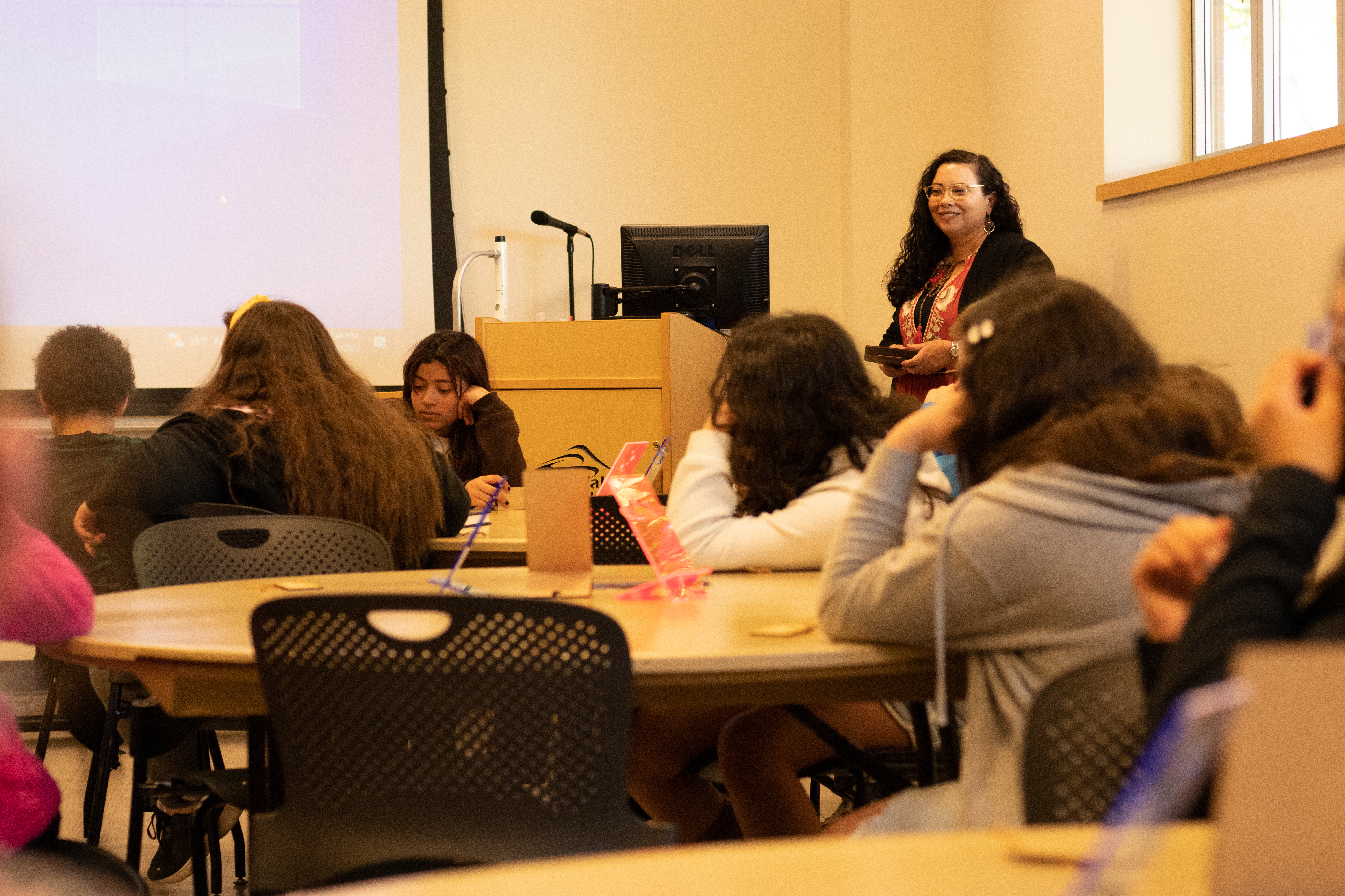 Students attend a writing session