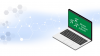 Picture of laptop with our school logo